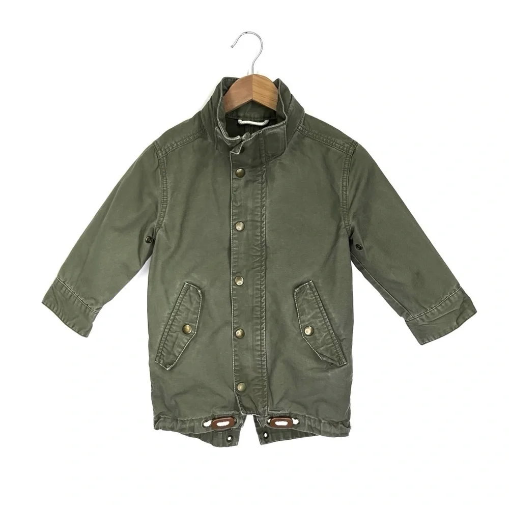 H&M Little Kids Field Jacket Army Olive Green Size 3Y-4Y